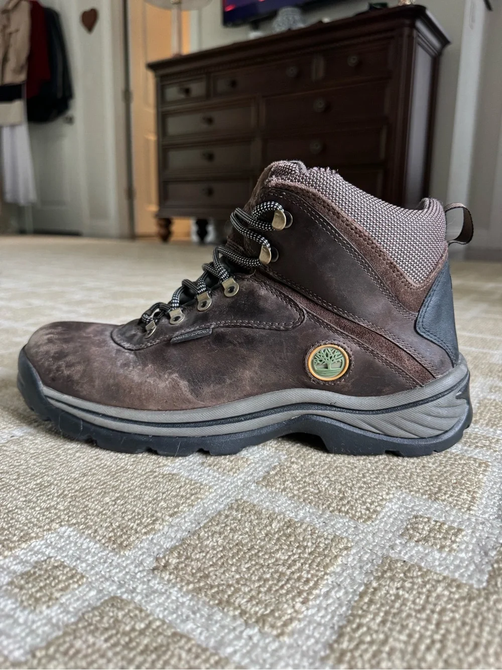 Timberland White Ledge Waterproof Hiking Boots Outdoor Utility Brown Leather 10